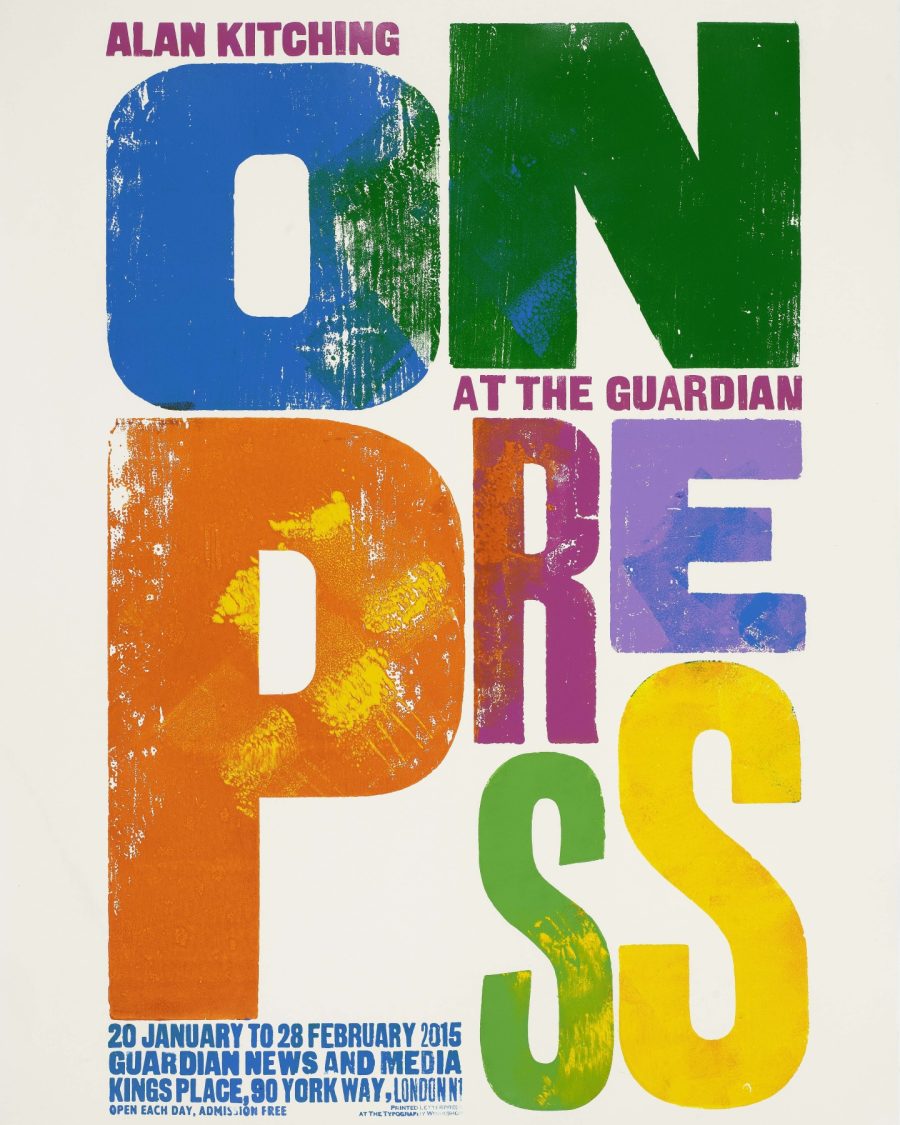 Large letterpress broadside print in bold multicolor wood type