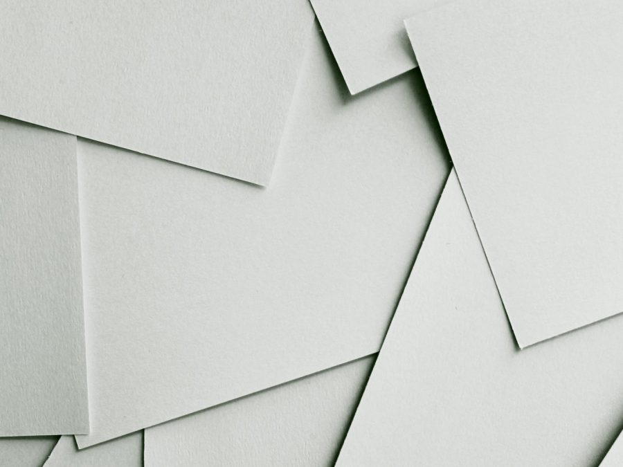 Stack of overlapping white paper sheets